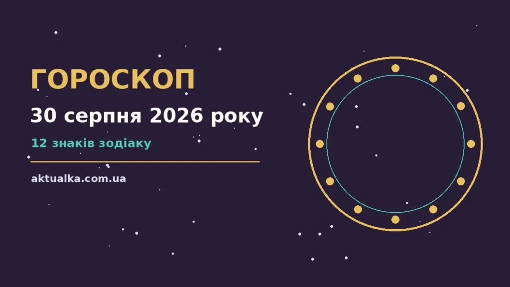 Гороскоп на 30 серпня 2026 року: що варто врахувати для спокійних і точних рішень