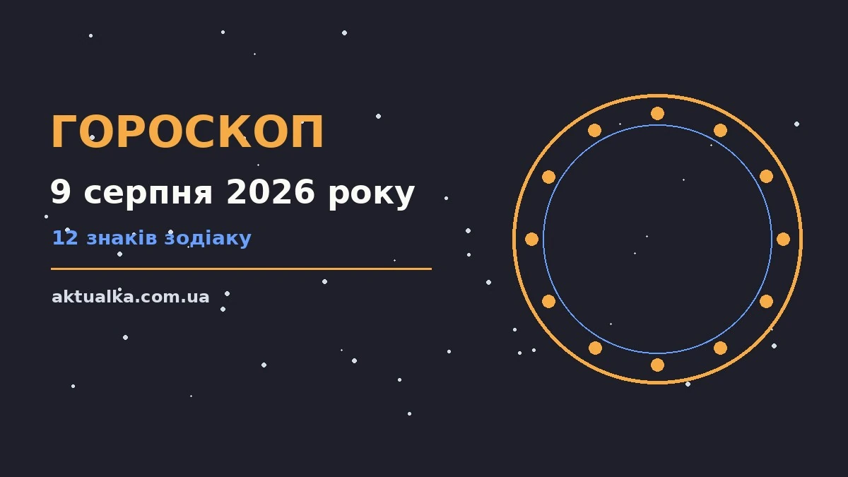 Недільний гороскоп на 9 серпня 2026 року для дванадцяти знаків зодіаку з порадами щодо роботи й відпочинку