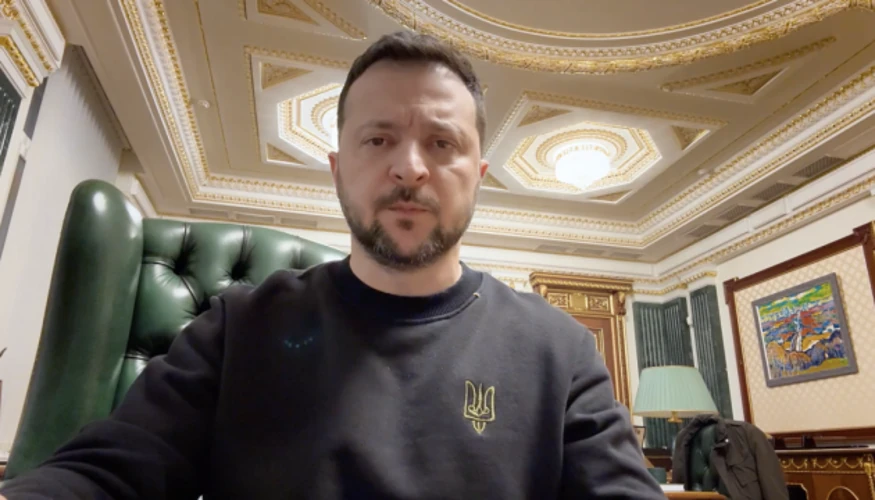 Володимир Зеленський під час вечірнього звернення